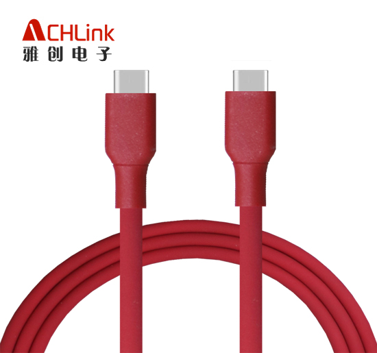 USB2.0 TYPE-CM 對(duì)TYPE-CM液態(tài)硅膠手機(jī)數(shù)據(jù)線 PD60W筆記本平板彩色充電線定制